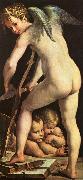 Girolamo Parmigianino Cupid Carving his Bow oil painting